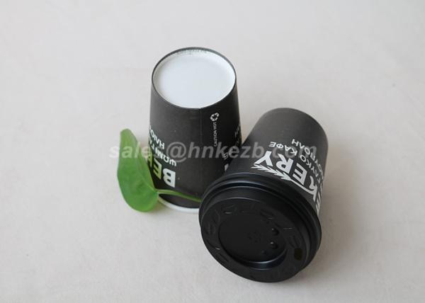 Plain White 12oz  Paper Espresso Cups With Lids / Personalised Paper Coffee Cups