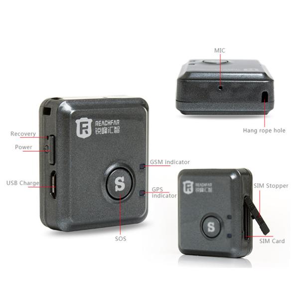 Coin size bike gps tracker car sos button real-time alarm reachfar rf-v8s
