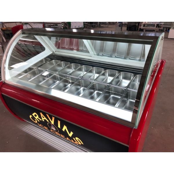 Gelato Ice Cream Display Freezer Anti Fog 1550x1030x1250mm