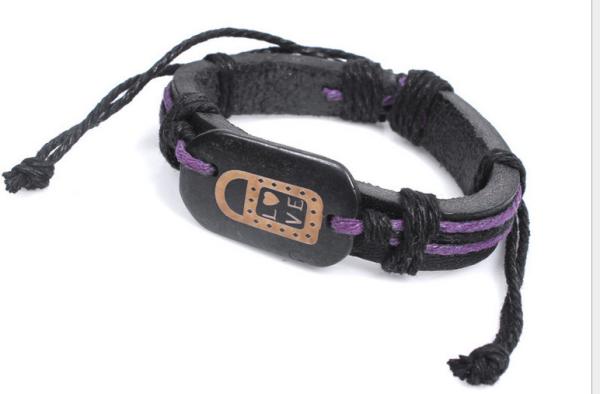 Couples lock key creative bone leather bracelet Valentine's Day gift