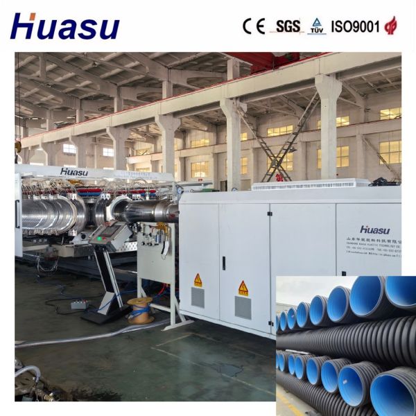 Manufacturing Plant Electric Conduit Plastic HDPE Dual Wall Corrugated Pipe Extrusion Production Line