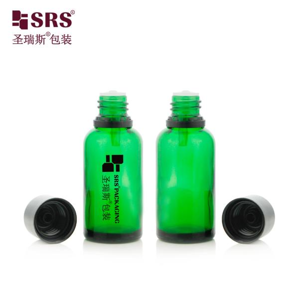 G007 Round Glass Bottle With Screw Cap Vertical Dropper Insert Tamper Evident Cap Custom Color Liquid Oil Packaging
