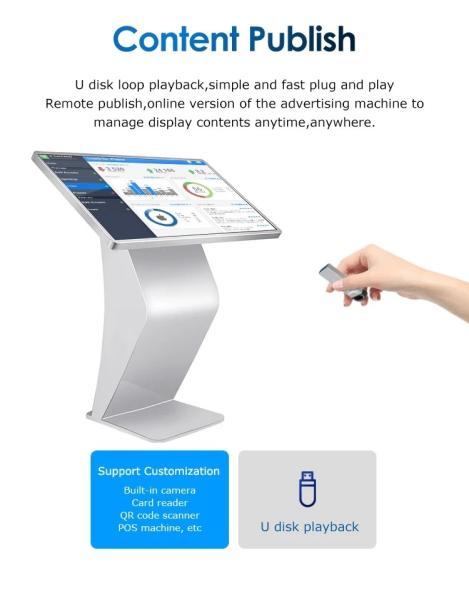 49 Inch Exhibition Hall Interactive Self Service Kiosk Vertical Touch Screen