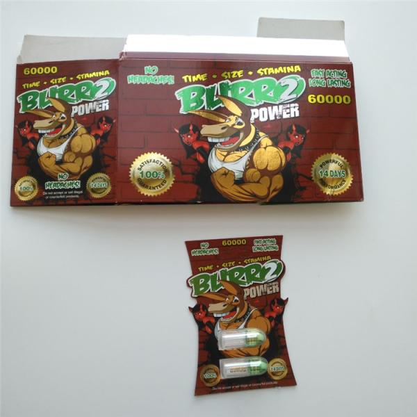 Caja sexual de la cápsula de la píldora de la ampolla de las tarjetas de papel del aumento masculino reciclable de los tiempos más duros