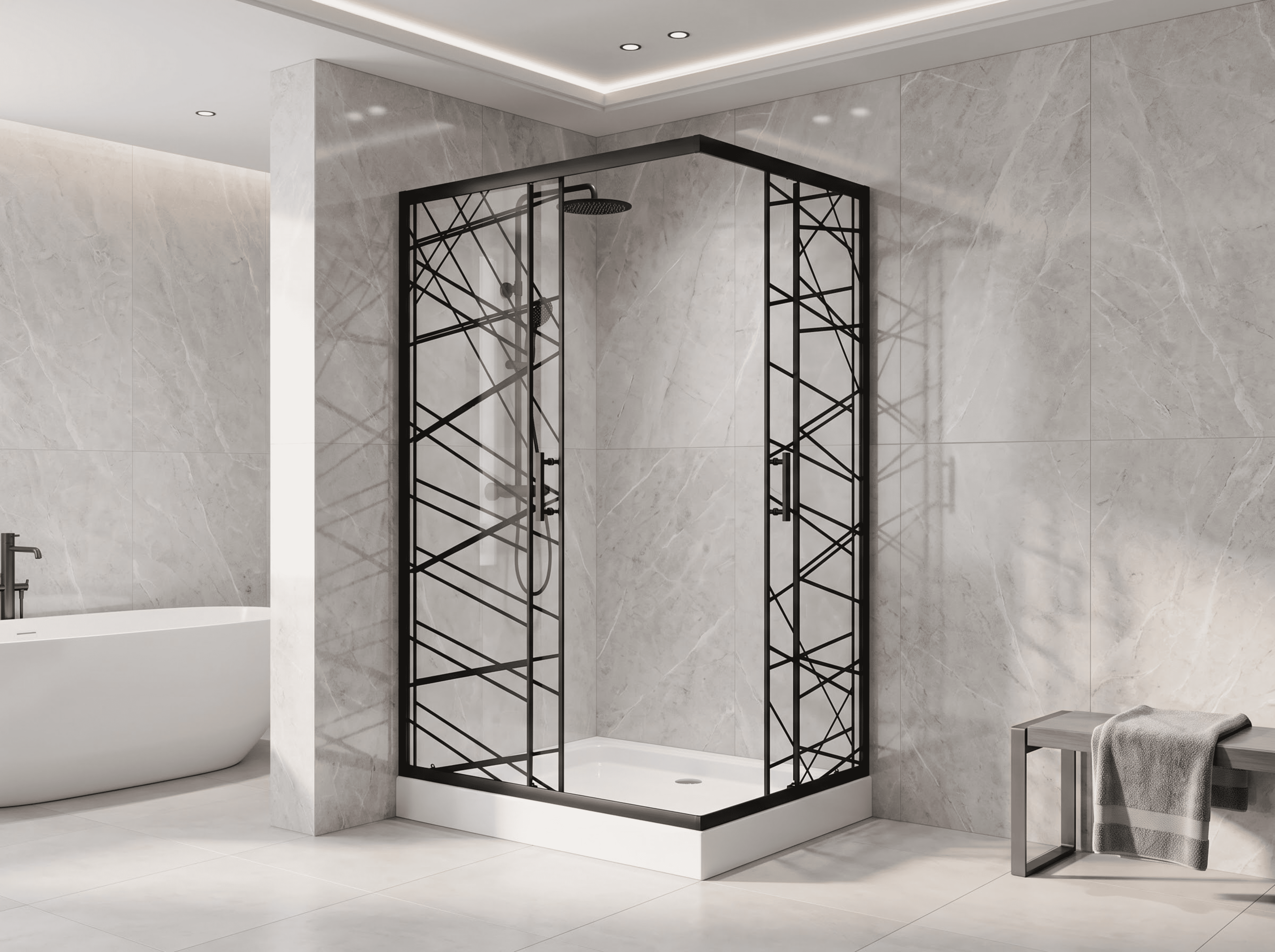 High-Quality Tempered Glass Shower Enclosure Profile with CE Certification