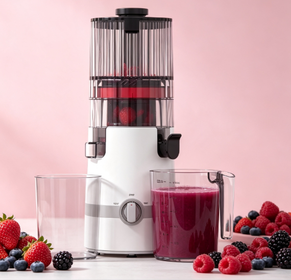 Fresh Smart HJ102B Slow Masticating Juicer – The Healthy Choice Your Family Will Love with 135mm Chute, 200W Cold Press, Self-Cleaning & Safety Lock System