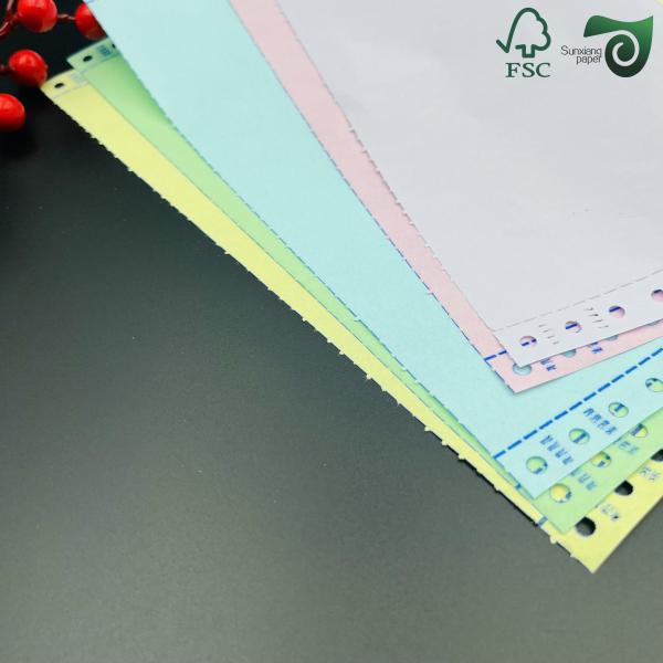 FSC Printable NCR Copy Paper White Pink Yellow For Bank Statements Carbonless Copy Paper
