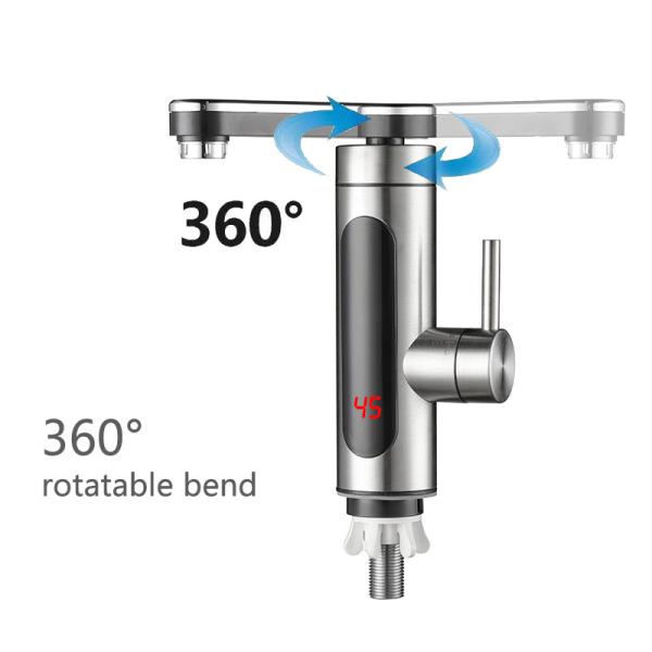 Bathroom Electric Instant Water Heater Tap With 360 Degree Rotatable Outlet And LED Display
