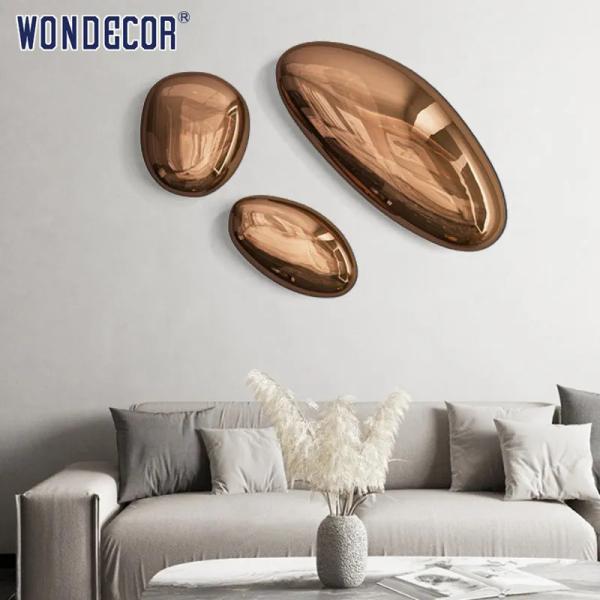 Абстрактная скульптура отделки стен нержавеющей стали лобби гостиницы булыжника