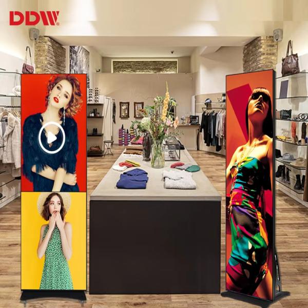 Tela led cartaz shopping fácil movimento publicidade piso em pé p2.5 painel de tela led wifi usb di