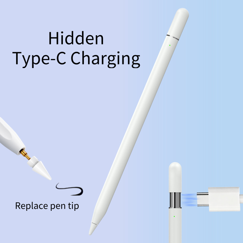 Stock for Magnetic Aluminum Alloy Stylus Replaceable Nib for iPad 30min Fast 10h Use Hidden Rechargeable Active Pencil