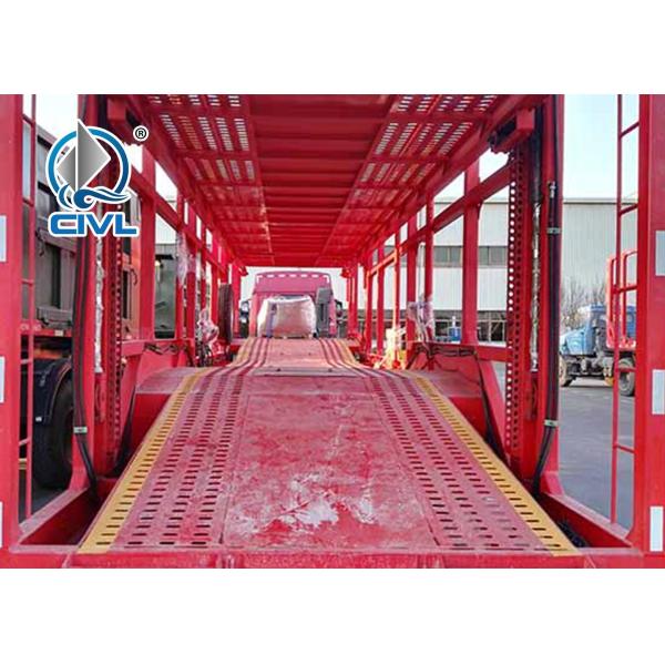 12 Cars Car Carrier Semi Trailer Trucks , Car Carrier Semitrailer Two Axle Semitrailer