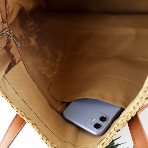 Straw Bag for Women Woven Beach Structured Tote Handmade Crochet Carteras De Mujer Summer Shoulder Bohemian