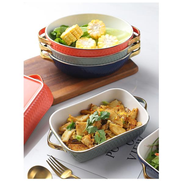 Блюдо лазаньи салата прямоугольное керамическое печь с ручкой многофункциональной