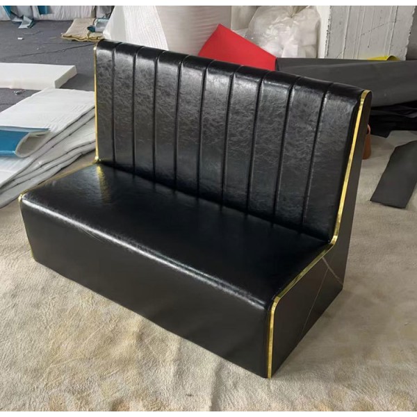 Luxury Restaurant Sofa Set with Black Marble Dining Table and Chair Booth Seating Fully Customizable