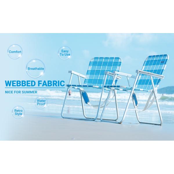 Lawn Beach Chair, Portable Aluminum Dual-Purpose 5-Position Adjustable Durable Folding Beach Chair