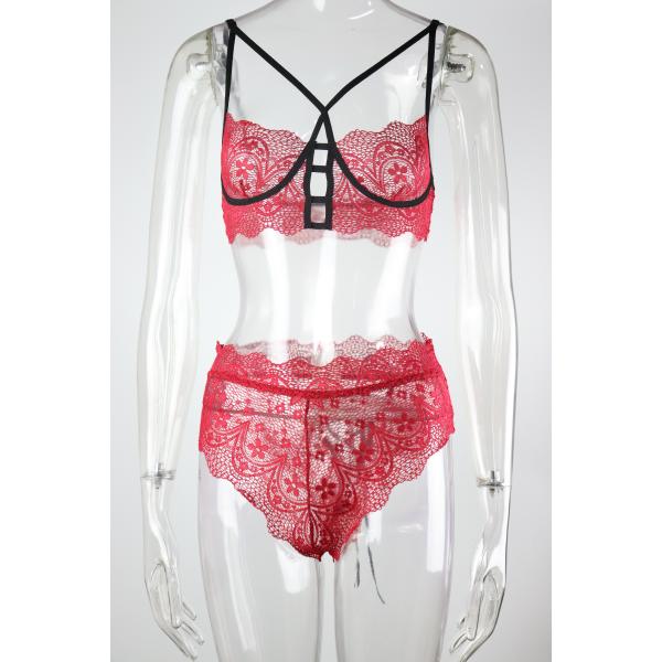 Sustainable Erotic Lingerie Set Breathable Backless Mesh Lace Lingerie