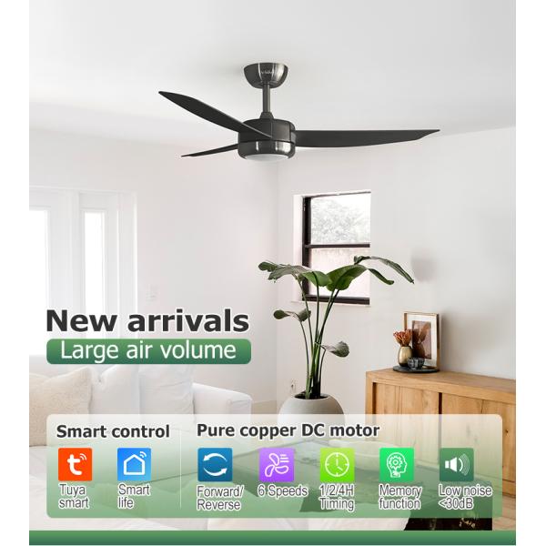 Умный контроль светодиодный потолочный вентилятор для небольших помещений в домашнем офисе 48 дюймов яркий свет