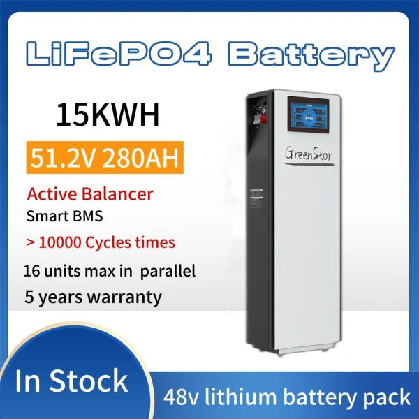 15Kwh 30Kwh 45Kwh 280Ah 560Ah 840Ah LiFePO4 Bateria de backup para sistema solar híbrido