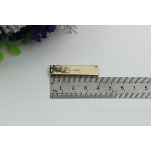 Custom letter logo light gold 40*10 mm decorative corner protector for handbag