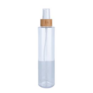 Bouteille transparente cylindrique de 220 ml avec spray blanc pour bouteille de