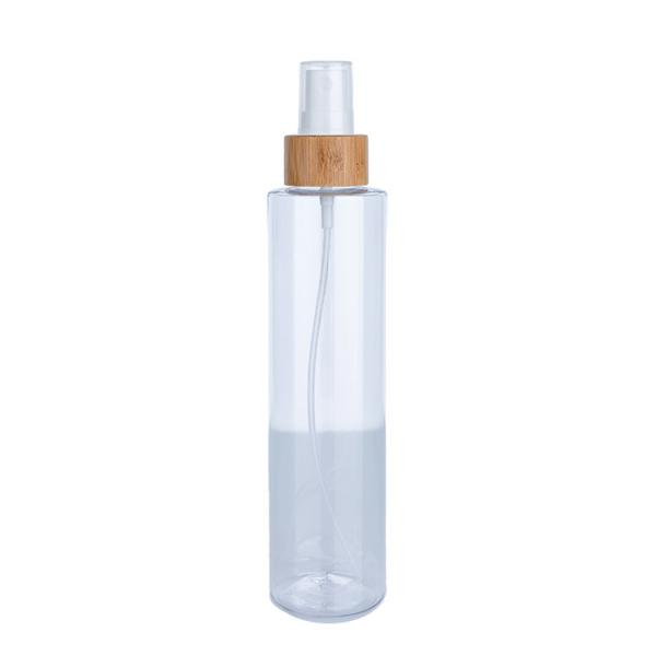 Bouteille transparente cylindrique de 220 ml avec spray blanc pour bouteille de