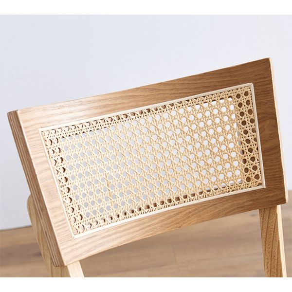 Rustic Hand Cane Woven Chair Frame Solid Wood Chair Rattan Chair for Dining Room and Restaurant