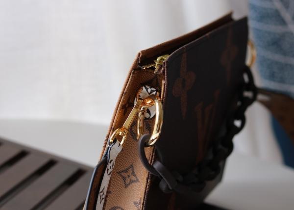 M47547 Wash Bag Monogram Carvas And Genunie Leather Luxury Chain Bag Make Up Cross-Body Bag
