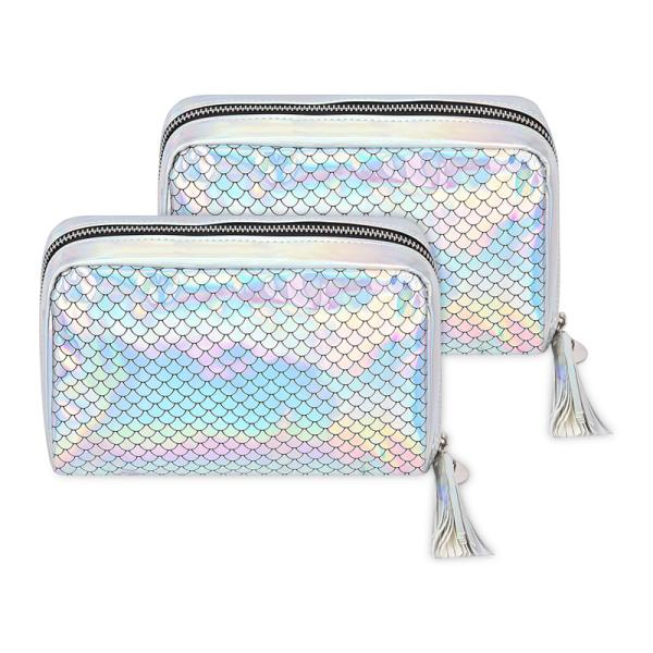 Bolsa cosmética de lujo de gran tamaño de cuero de lujo 20X7X14CM