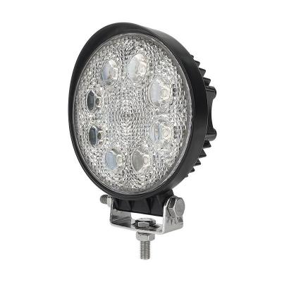 Round LED Work Light Waterproof LED Auxiliary Light 24W With Diecast Aluminum Housing