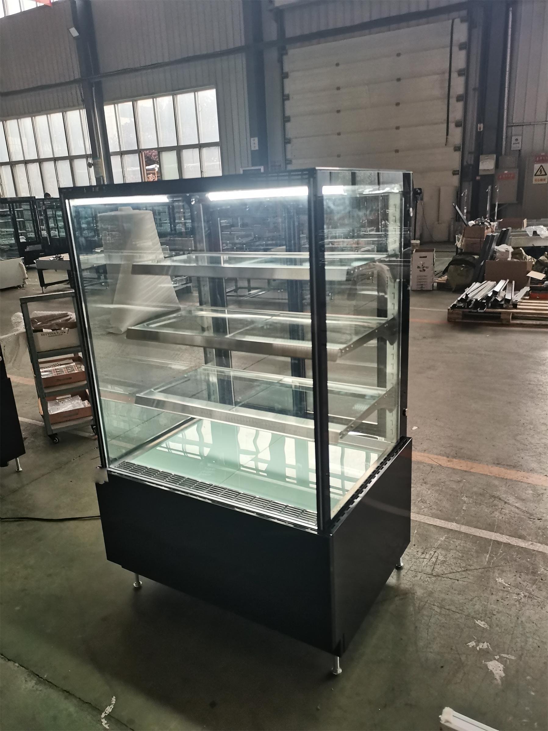 VERA90TS Commercial Rear Sliding Door Right Angle LED Light Stainless Steel Anti Fog Food Grade for Hotel ODM Tailor Made Cake Display Chiller