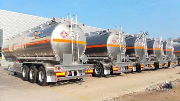 3 Axles Petroleum Semi Tanker Trailer 45000L Aluminium Alloy Fuel Tank Trailer