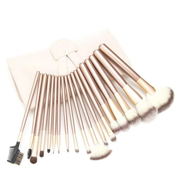2016 best sells 12pcs cosmetic brush set silver nylon hair with PU bag
