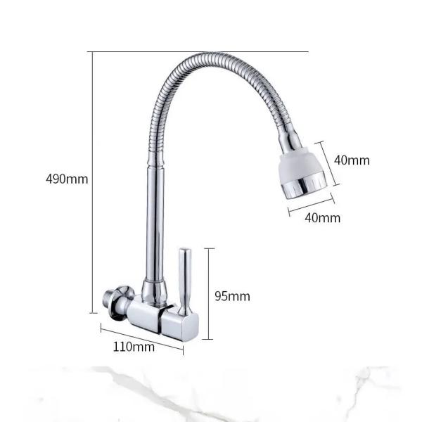 Однорукий настенный водопровод для холодной воды латунный кухонный раковина для рынка OEM
