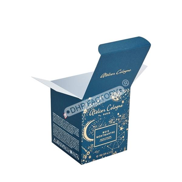 Luxury Gift Box Gold Foil Stamp Logo On Eco-Friendly Rigid Greyboard For Cosmetic Card Box