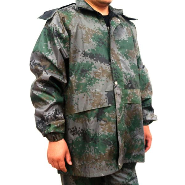 Outdoor Labor Protection Raincoat and Pants Set in Split Jungle Camouflage for Adults