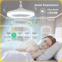 E27 Ventilateurs de plafond à commande à distance avec lumières LED RGB 360 degrés de rotation pour la décoration de la maison chambre à coucher Lumière de ventilateur de plafond