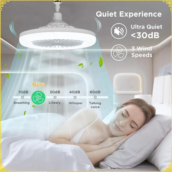 E27 Ventilateurs de plafond à commande à distance avec lumières LED RGB 360 degrés de rotation pour la décoration de la maison chambre à coucher Lumière de ventilateur de plafond