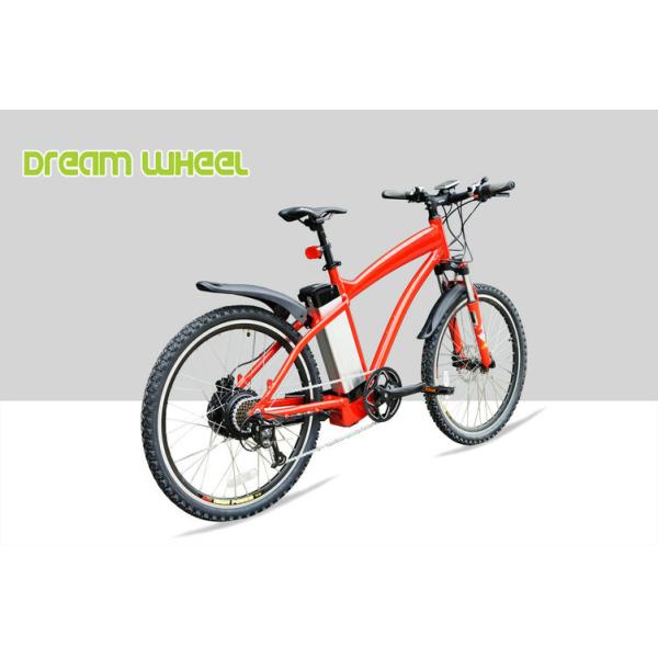 Red 38km/h Electric Pedal Assist Mountain Bike 48V 500W Gear Motor