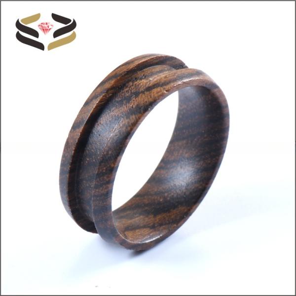 Anillos de madera maciza de tipo religioso de 6 mm y 8 mm para incrustaciones