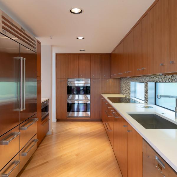 Brown Wood Veneer  Kitchen Cabinet Complete Full Home Custom