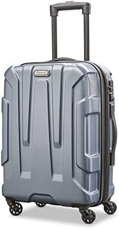 Centric Hardside Expandable Luggage with Spinner Wheels, Teal, Checked-Medium 24-Inch
