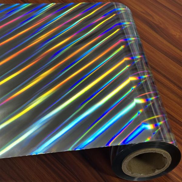 Various Patterns Laser Printed Metallized PET Thermal Holographic Decorative Plastic Film For Packaging Hardness Soft