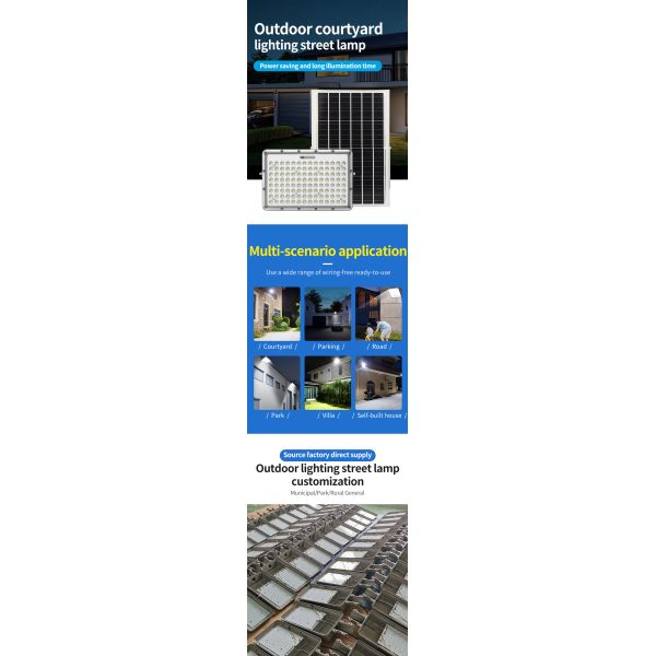 Aluminum Solar Outdoor LED Flood Light 100W Outdoor Garden Security Lights