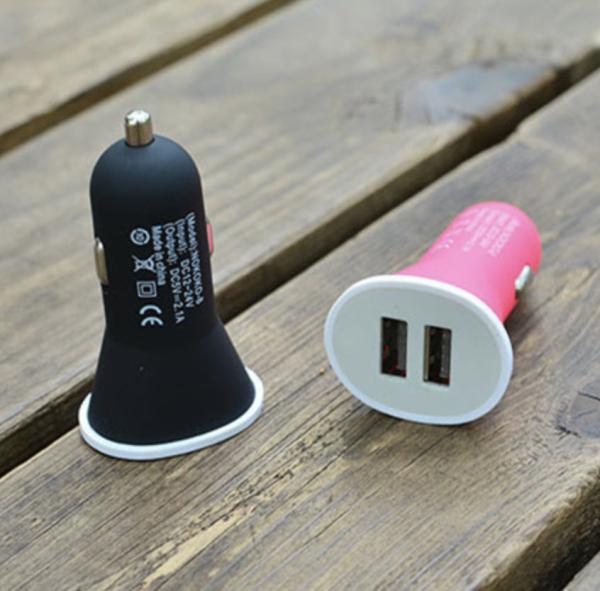 2018 hot selling trumpet matt car charger dual usb for iphone for samsung mobile phones