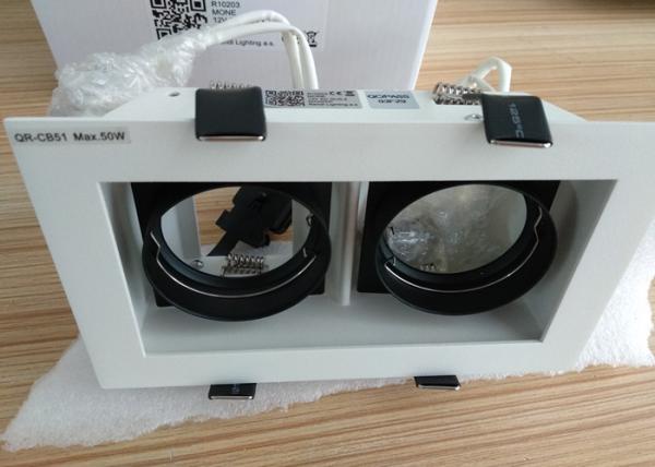 Double Head Max 2*50W LED Spot Downlights IP20 Interior 0-30 Deg Tiltable