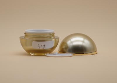 Gold Cosmetic Cream Jar Spherical Shape Custom Logo Printing For Personal Care