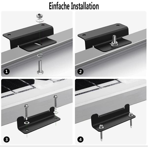 Металлическая/цинковая крыша Солнечная панель Монтаж 4 шт. Черные Z-клапаны для установки панели