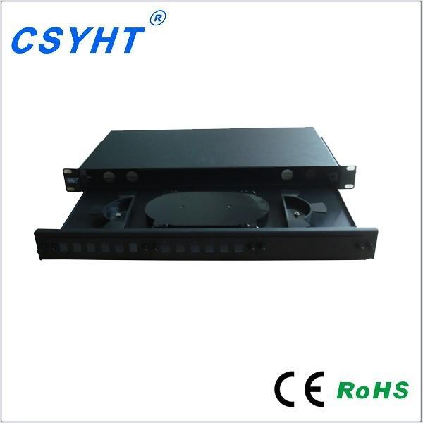 Odf 24 Fibers Drawer Fiber Optic Distribution Frame Rack Mounted Without Sliding Rail
