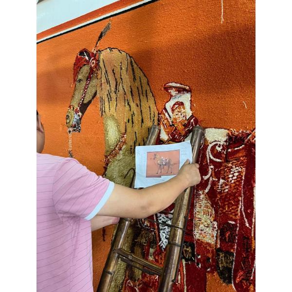 Handmade Turkish Silk Marine Carpet with Customized Trellis Pattern and Craftsmanship